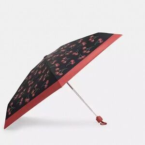 New🍒Coach Uv Protection Mini Umbrella With Cherry Print
